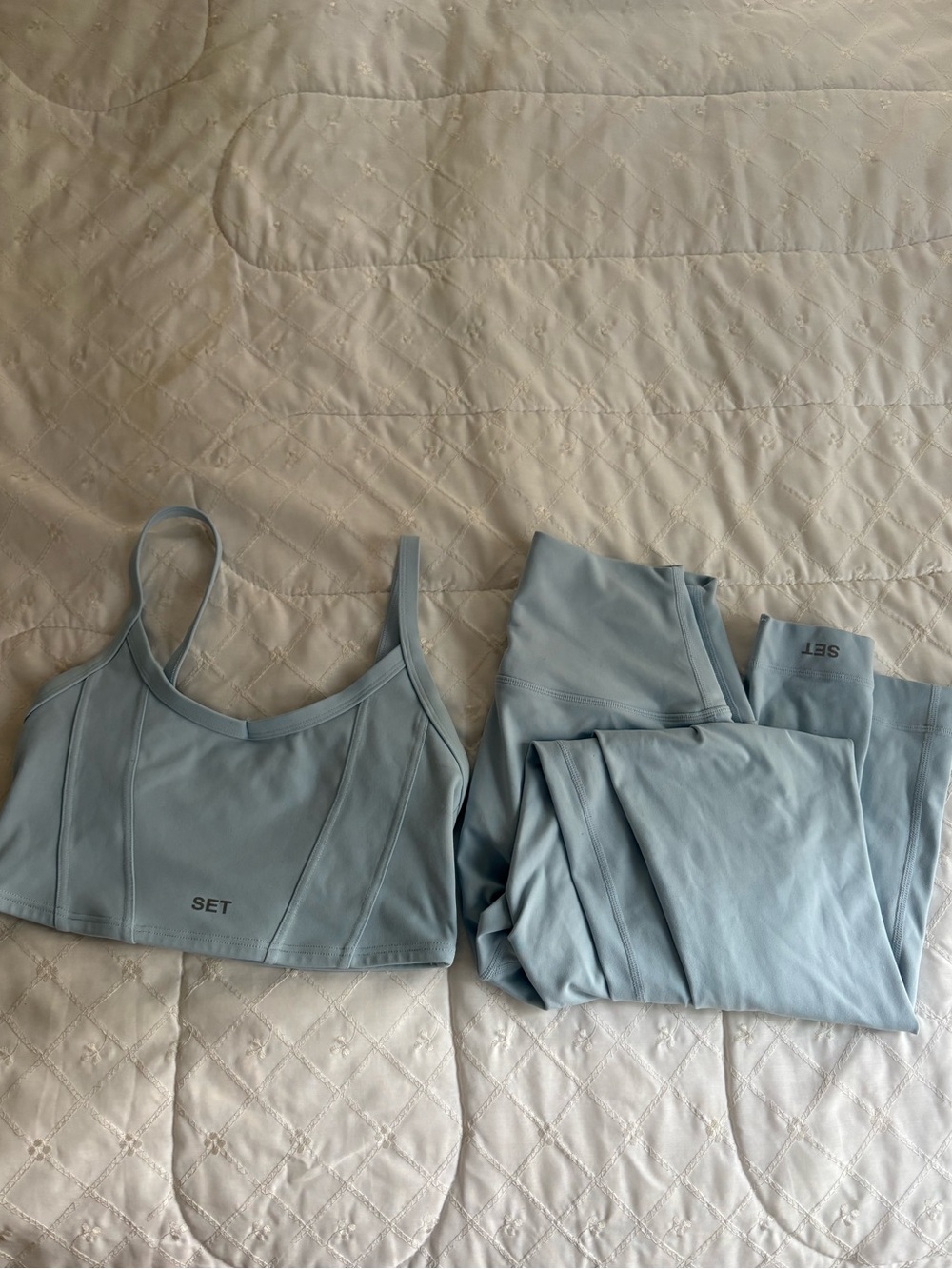 Light Blue SET ACTIVE Sports Bra & Legging Set